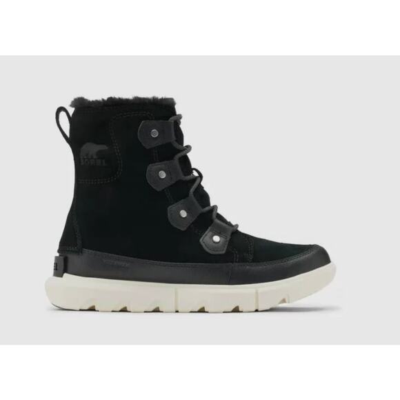 Sorel Women's Explorer II Joan Cozy Boots Black Fawn Suede Faux Fur Size 11 NWOB - Picture 1 of 10